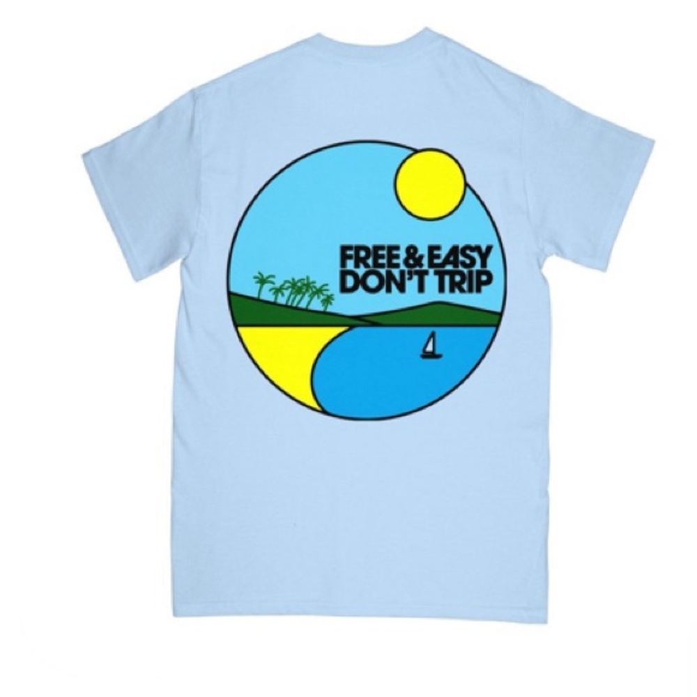 Free & Easy Sailboat SS Tee Powder Blue Size Small